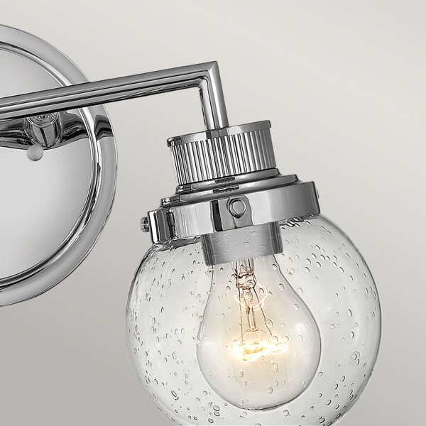 Lampe de salle de bain métal verre E27 IP44 L : 37,3 cm Vintage