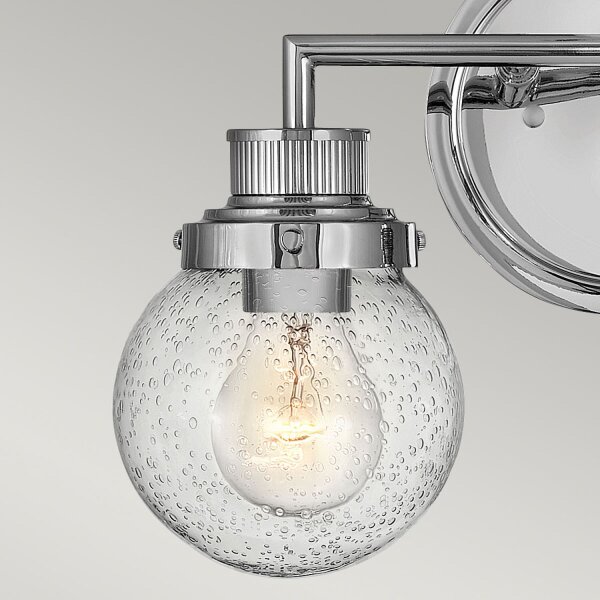 Lampe de salle de bain métal verre E27 IP44 L : 37,3 cm Vintage