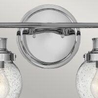 Lampe de salle de bain métal verre E27 IP44 L :...