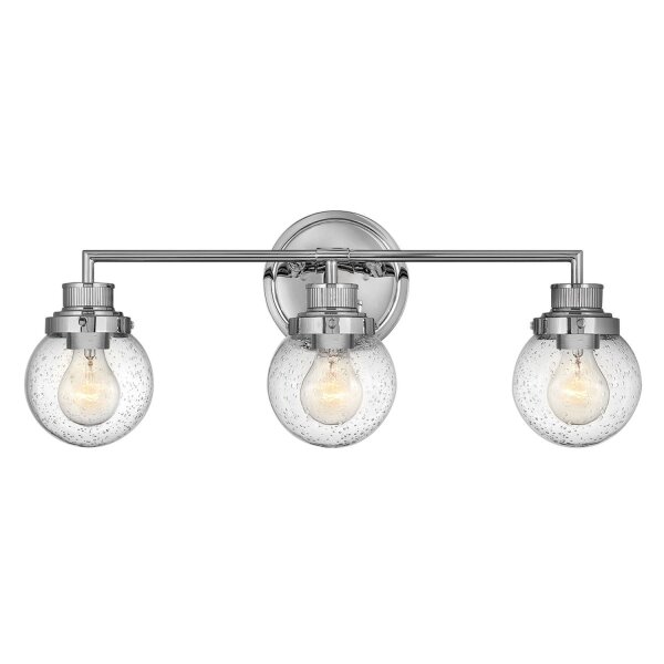 Lampe de salle de bain murale métal verre E27 IP44 L : 61,5 cm Chrome ZOFIA