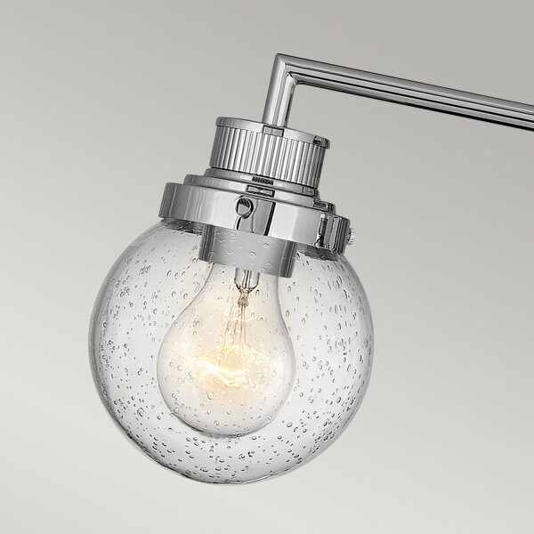 Lampe de salle de bain murale métal verre E27 IP44 L : 61,5 cm Chrome ZOFIA