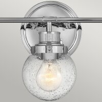 Lampe de salle de bain murale métal verre E27 IP44...