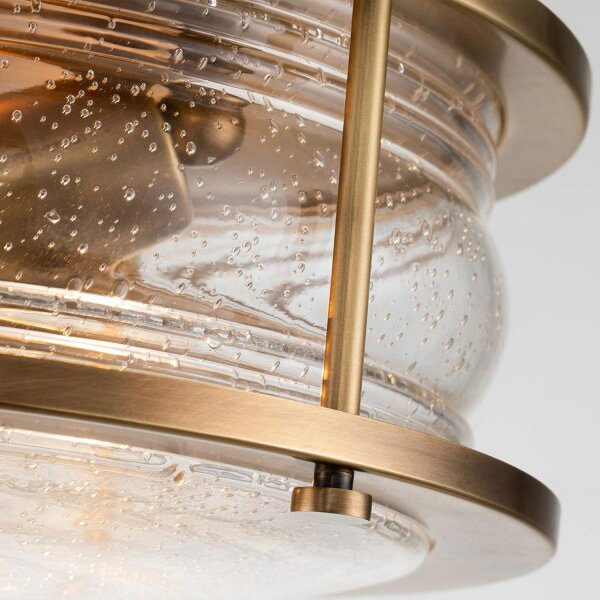Lampe de plafonnier salle de bain IP44 D : 30,5 cm rond verre métal 2x E27