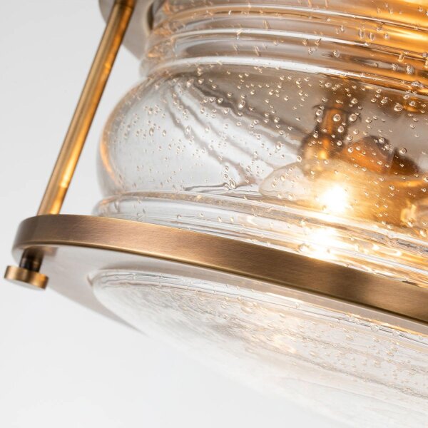 Lampe de plafonnier salle de bain IP44 D : 30,5 cm rond verre métal 2x E27