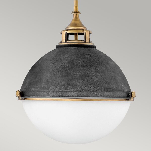 Suspension ronde Ø 45,7 cm métal verre 3x E27