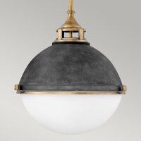 Suspension ronde Ø 45,7 cm métal verre 3x E27