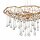 Lampe à suspendre or bruni L:66 cm en métal cristal 4x E14