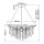 Lampe à suspendre or bruni L:66 cm en métal cristal 4x E14