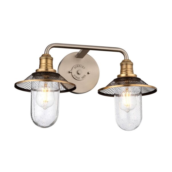 Lampe de salle de bain métal verre largeur 48,3 cm IP44 E27