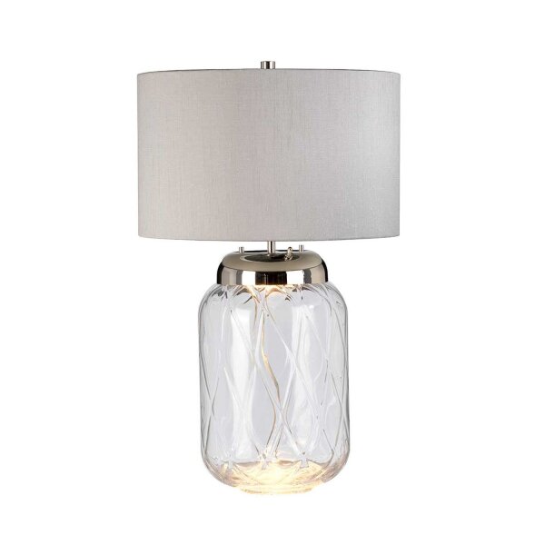 Lampe de table verre tissu 67,5 cm socle éclairé