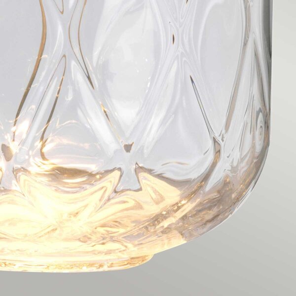 Lampe de table verre tissu 67,5 cm socle éclairé
