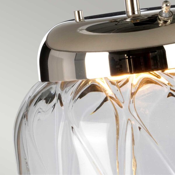 Lampe de table verre tissu 67,5 cm socle éclairé
