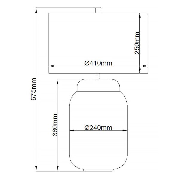Lampe de table verre tissu 67,5 cm socle éclairé