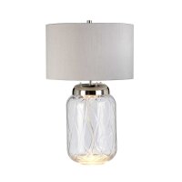 Lampe de table verre tissu 67,5 cm socle...