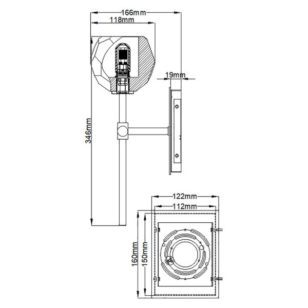Lampe de salle de bain murale LED G9 IP44 3000 K H : 34,6 cm