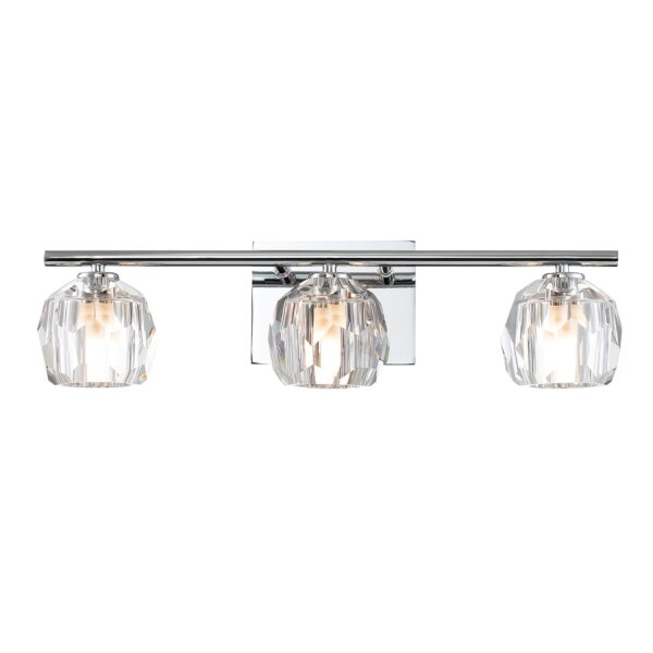 Applique salle de bain cristal LED G9 IP44 L : 55 cm Chrome