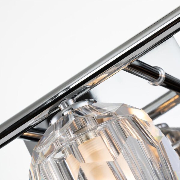 Applique salle de bain cristal LED G9 IP44 L : 55 cm Chrome