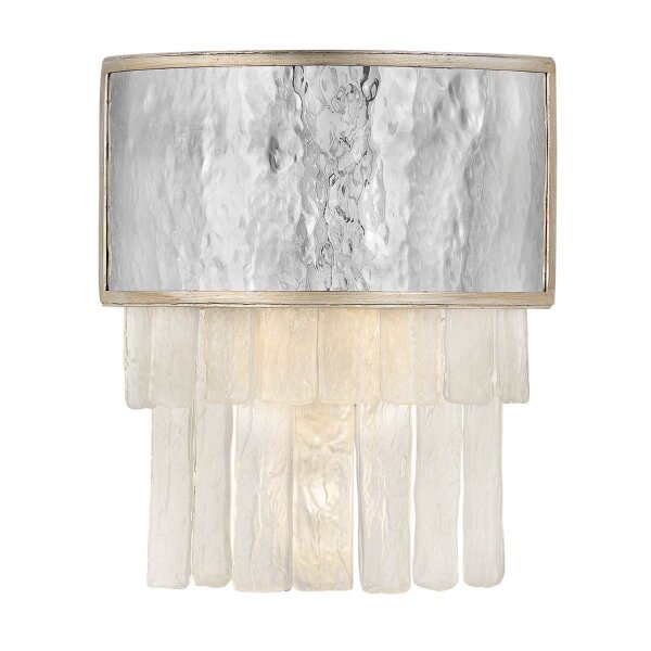 Applique murale petite L : 30,5 cm acier inoxydable cristal 2x E14 Up Down