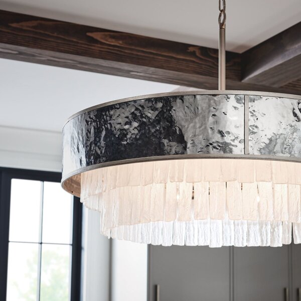 Lampe à suspendre cristal acier inoxydable Ø 66 cm H : max. 386,2 cm rond