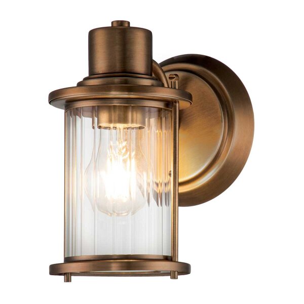 Lampe de salle de bain murale IP44 H : 21,8 cm Métal Verre E27