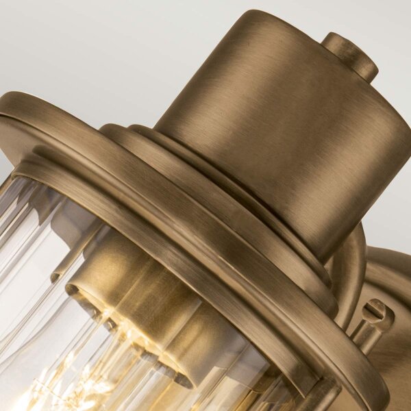 Lampe de salle de bain murale IP44 H : 21,8 cm Métal Verre E27