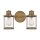 Applique salle de bain vintage IP44 L : 38,1 cm métal verre 2x E27