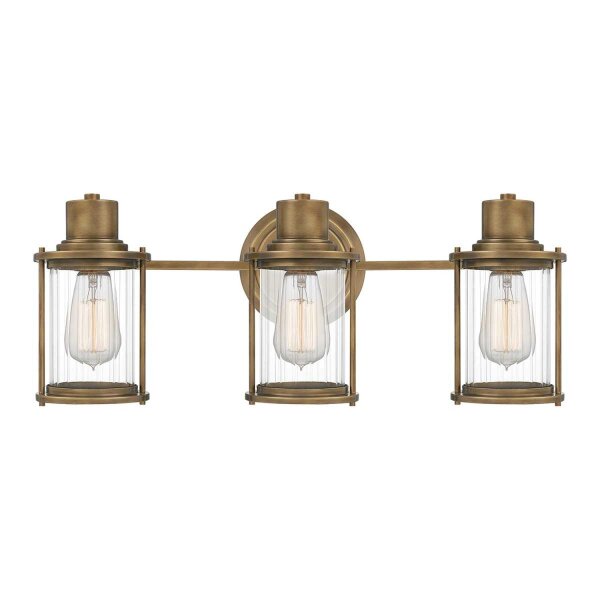 Lampe de salle de bain murale métal verre IP44 L : 56 cm 3 flammes oblongues
