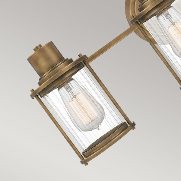 Lampe de salle de bain murale métal verre IP44 L : 56 cm 3 flammes oblongues