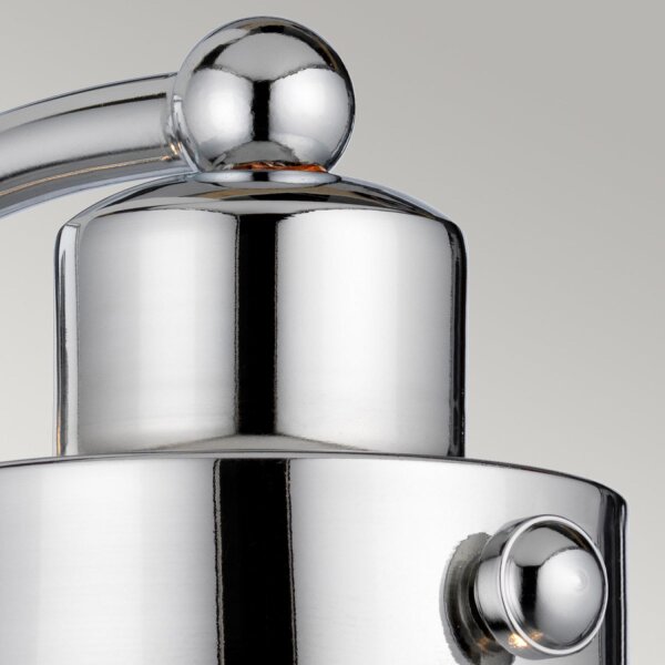 Applique salle de bain H : 22,1 cm IP44 E27 Chrome en métal Verre de pluie