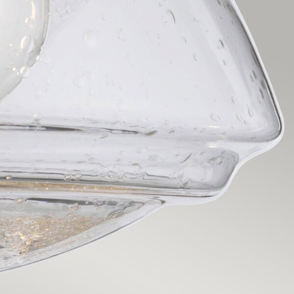 Applique salle de bain H : 22,1 cm IP44 E27 Chrome en métal Verre de pluie