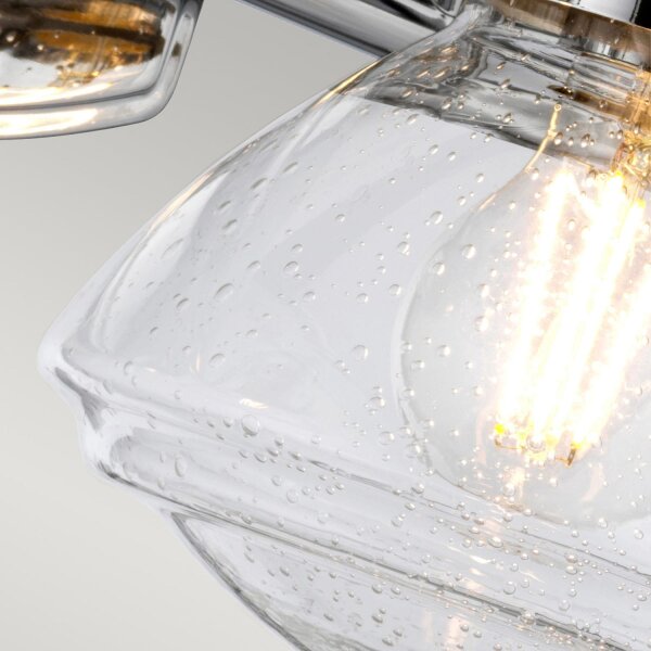 Luminaire de salle de bain mur métal verre 44,9 cm de large IP44 E27