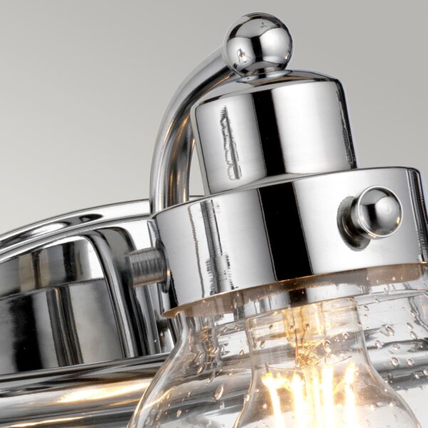 Applique salle de bain chrome en métal verre L : 63,4 cm IP44 E27