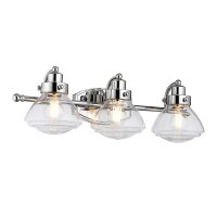 Applique salle de bain chrome en métal verre L :...