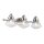 Applique salle de bain chrome en métal verre L : 63,4 cm IP44 E27