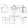 Applique salle de bain chrome en métal verre L : 63,4 cm IP44 E27