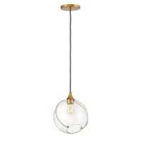 Suspension Boule Métal Verre E27 D : 27,4 cm...