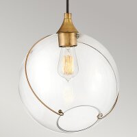 Suspension Boule Métal Verre E27 D : 27,4 cm...