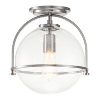 Lampe de plafonnier métal verre D : 28,2 cm rond...