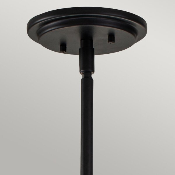 Suspension métal verre E27 ronde D : 28,9 cm noir