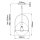 Suspension métal verre E27 ronde D : 28,9 cm noir