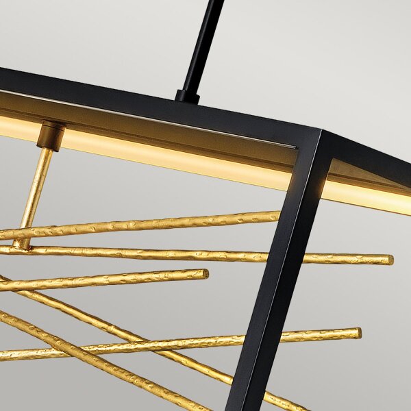 Suspension LED noir or 113 cm de long 3000 K réglable