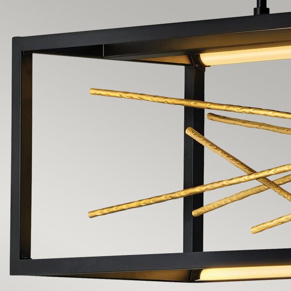 Suspension LED noir or 113 cm de long 3000 K réglable