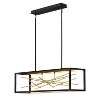 Suspension LED noir or 113 cm de long 3000 K réglable