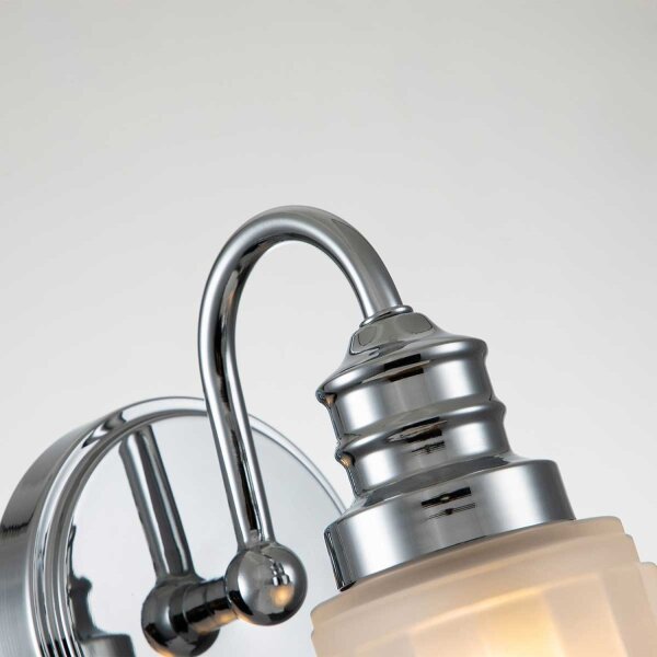 Lampe de salle de bain métal verre H : 23,7 cm IP44 G9 LED 3000 K