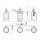 Lampe de salle de bain métal verre largeur 61 cm IP44 G9 3 flammes