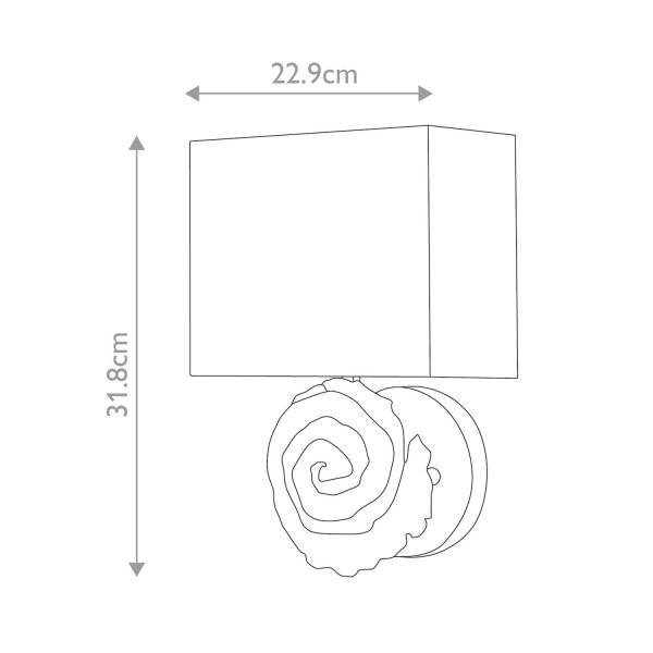 Applique murale tissu 31,8 cm de haut en feuille dor blanc