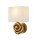 Applique murale tissu 31,8 cm de haut en feuille dor blanc