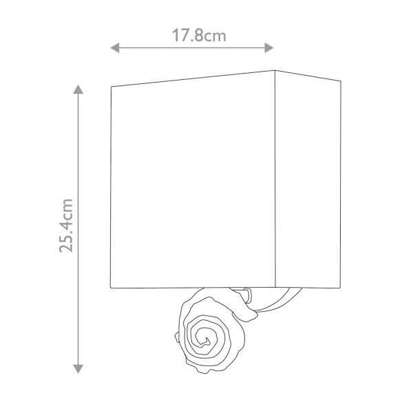 Applique Abat-jour en tissu H : 25,4 cm en feuille dor blanc