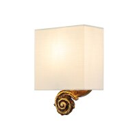 Applique Abat-jour en tissu H : 25,4 cm en feuille dor blanc