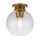 Lampe de plafonnier verre sphère abat-jour Ø 21,6 cm en laiton bruni